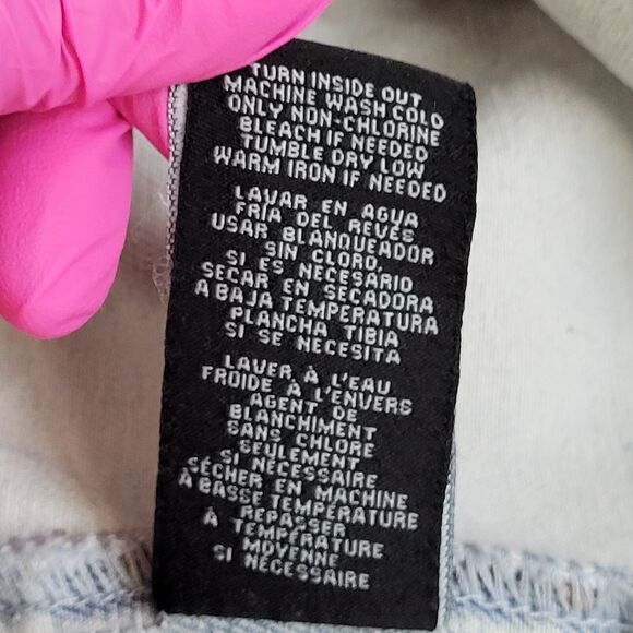 Pop-Art Denim Jacket Womens Medium 19x23 Faded Light-Wash - Picture 8 of 14